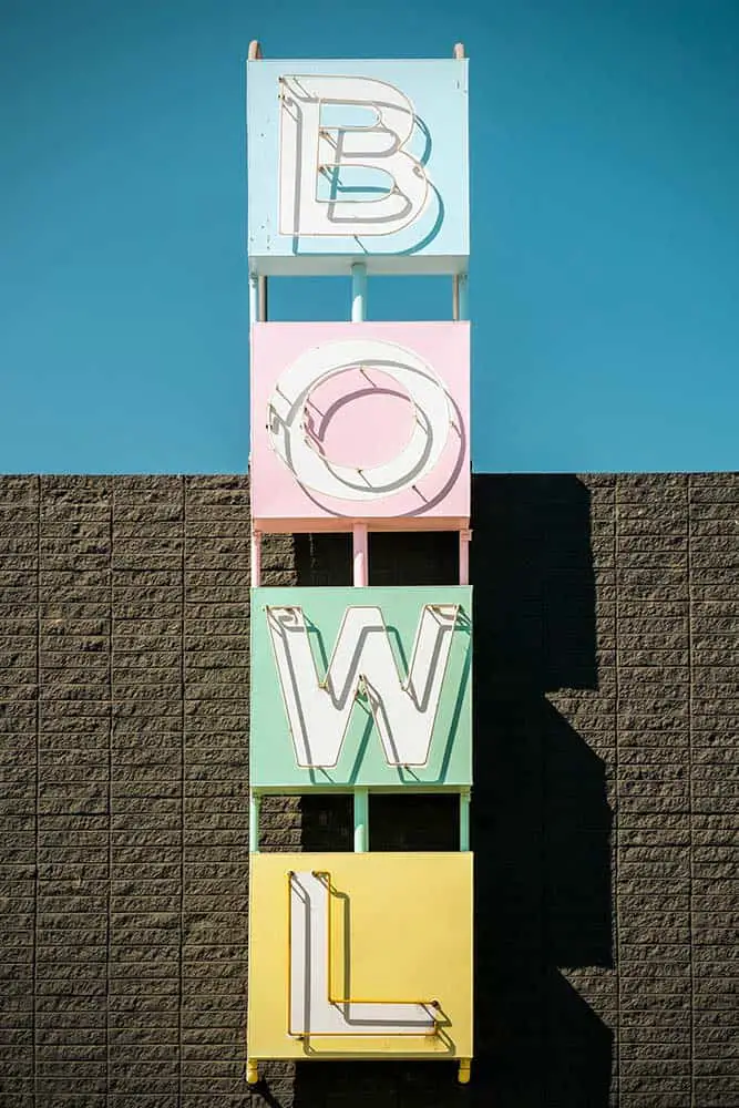 Retro looking bowling alley sign.