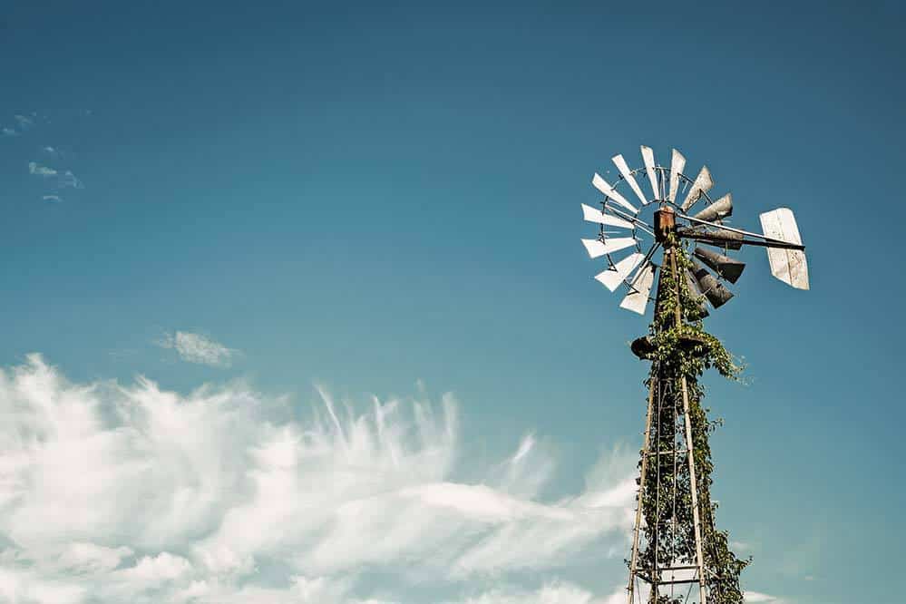 Clouds and old windmill.