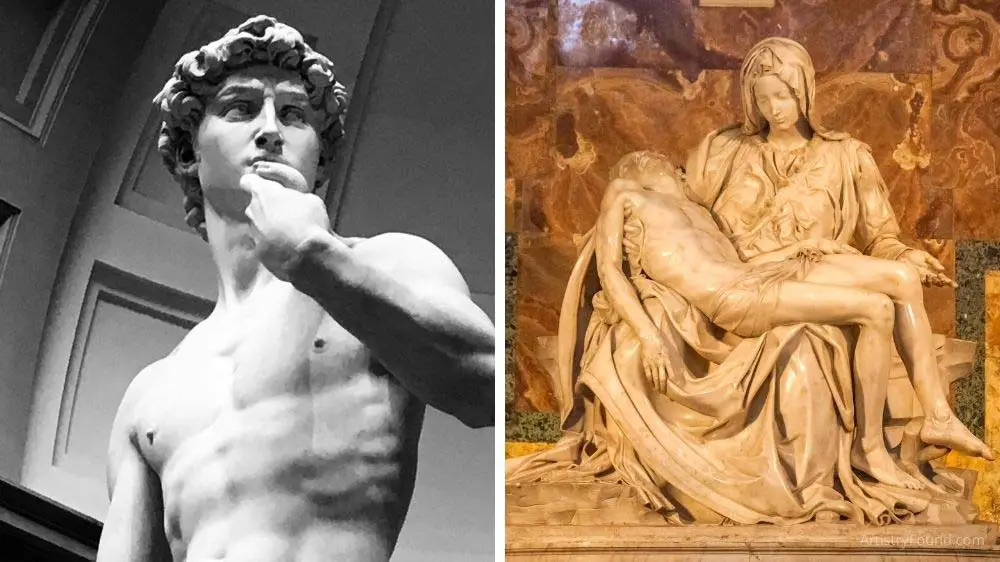 David and Pieta are famous examples of subtractive sculpture.