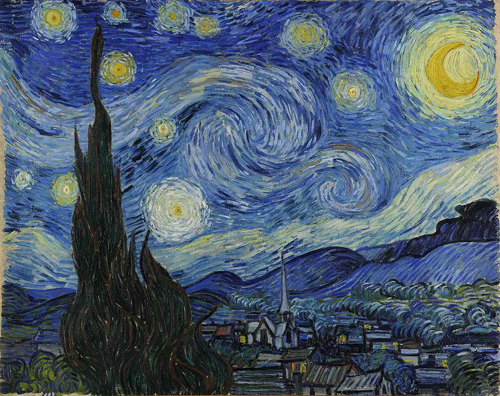Van Gogh's oil painting "Starry Night".