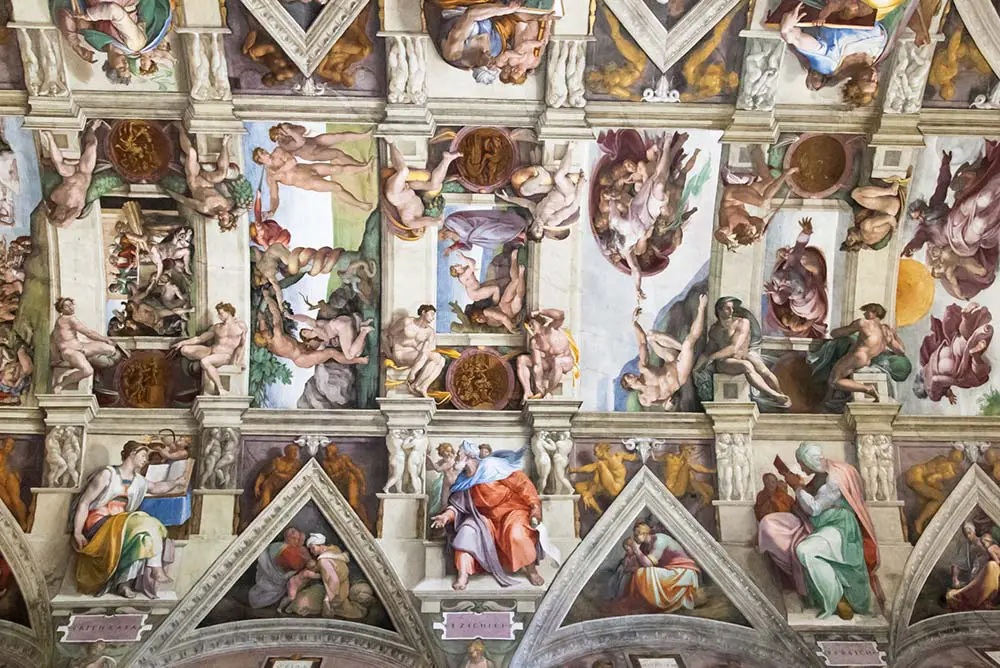 Sistine Chapel ceiling by Michelangelo.