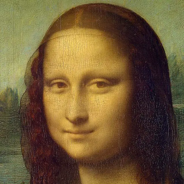 Mona Lisa's smile, close-up.