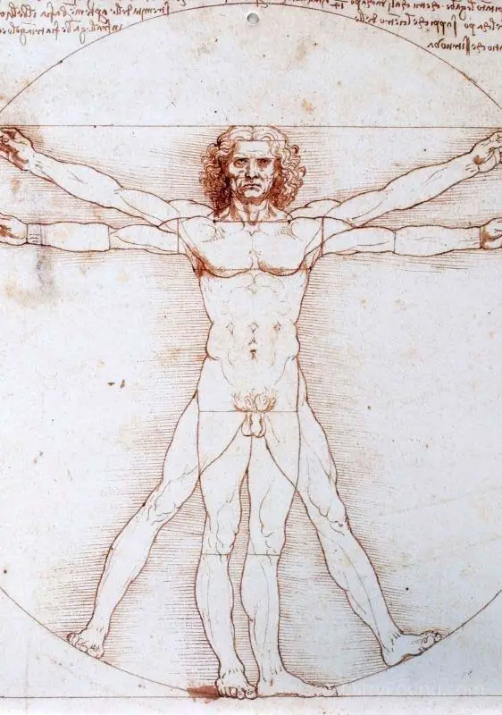 Leonardo da Vinci's Vitruvian Man sketch is a perfect example of compositional symmetry.