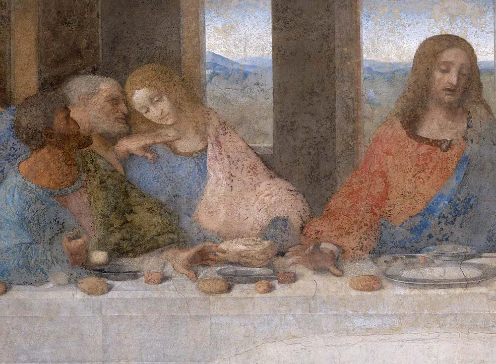 Some say that the person to Jesus's right is actually Mary Magdalene in Leonardo da Vinci's painting of the Last Supper.