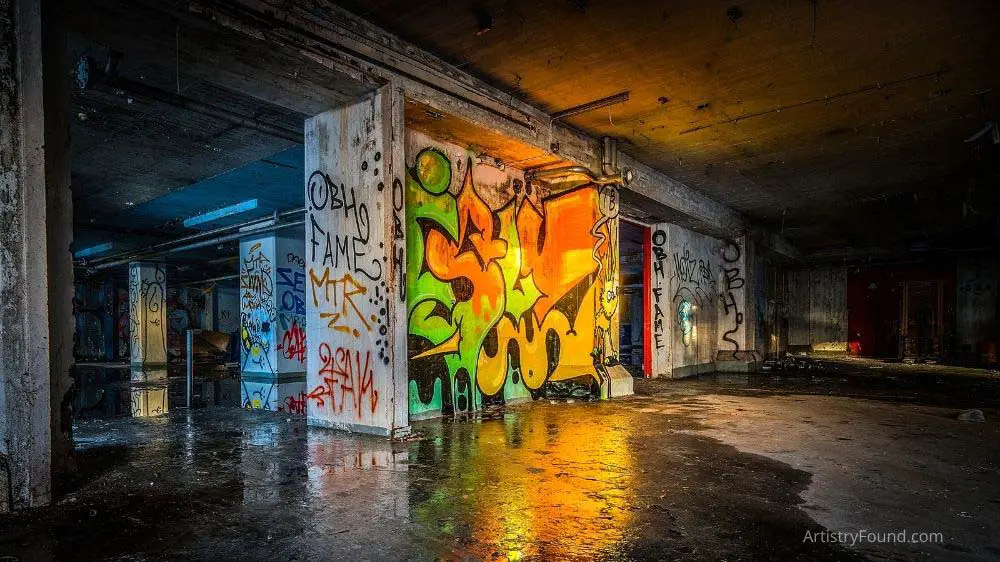 Several examples of graffiti.