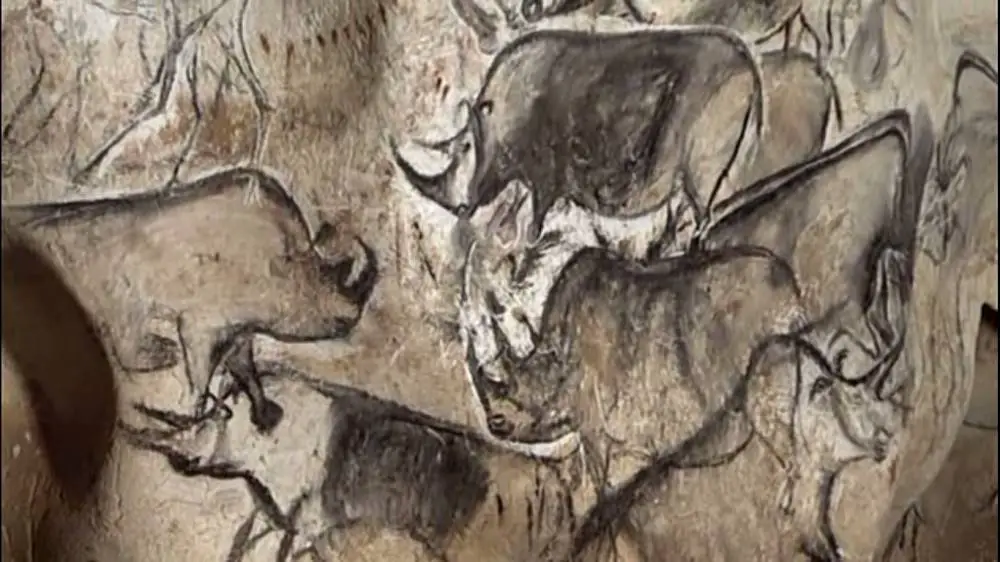 ancient cave drawings in the Chauvet Cave