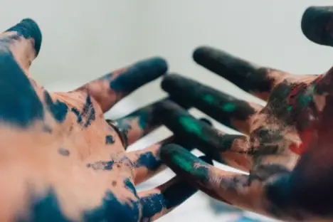 Paint on hands: End an art block by experimenting with new ideas and techniques