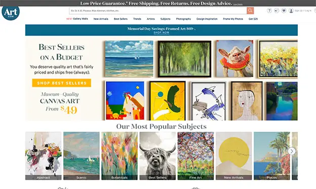 art.com homepage